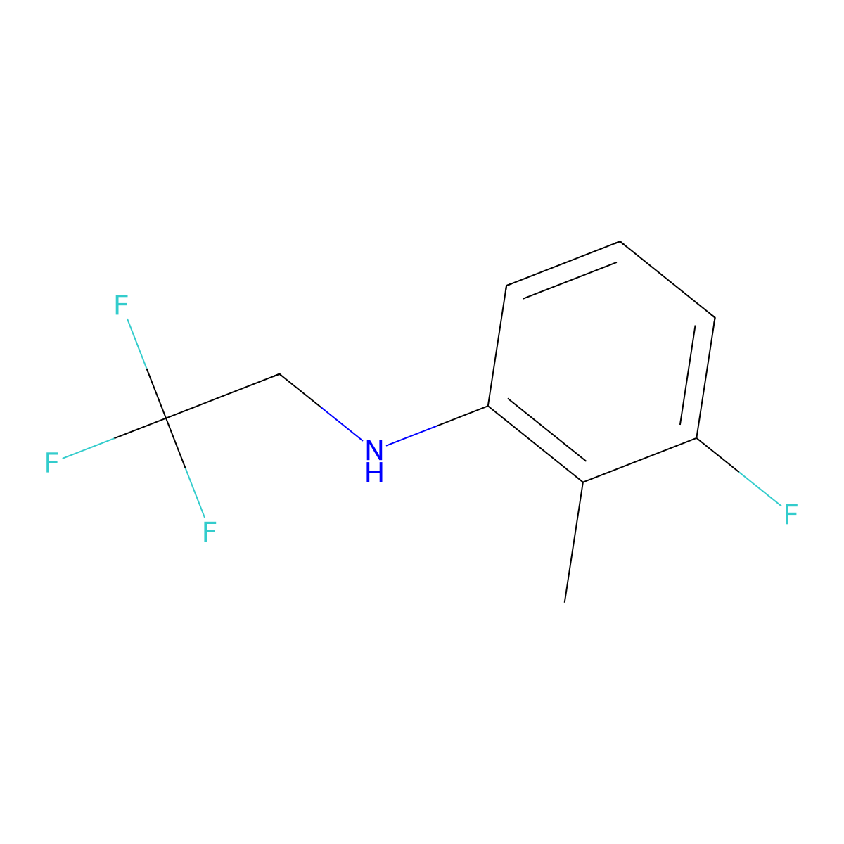 3-fluoro-2-methyl-N-(2,2,2-trifluoroethyl)aniline molecular structure, CAS 1247366-88-6