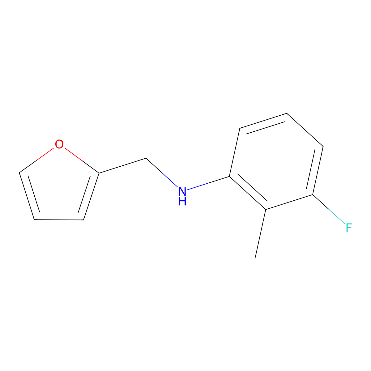 3-fluoro-N-(furan-2-ylmethyl)-2-methylaniline molecular structure, CAS 1247367-04-9