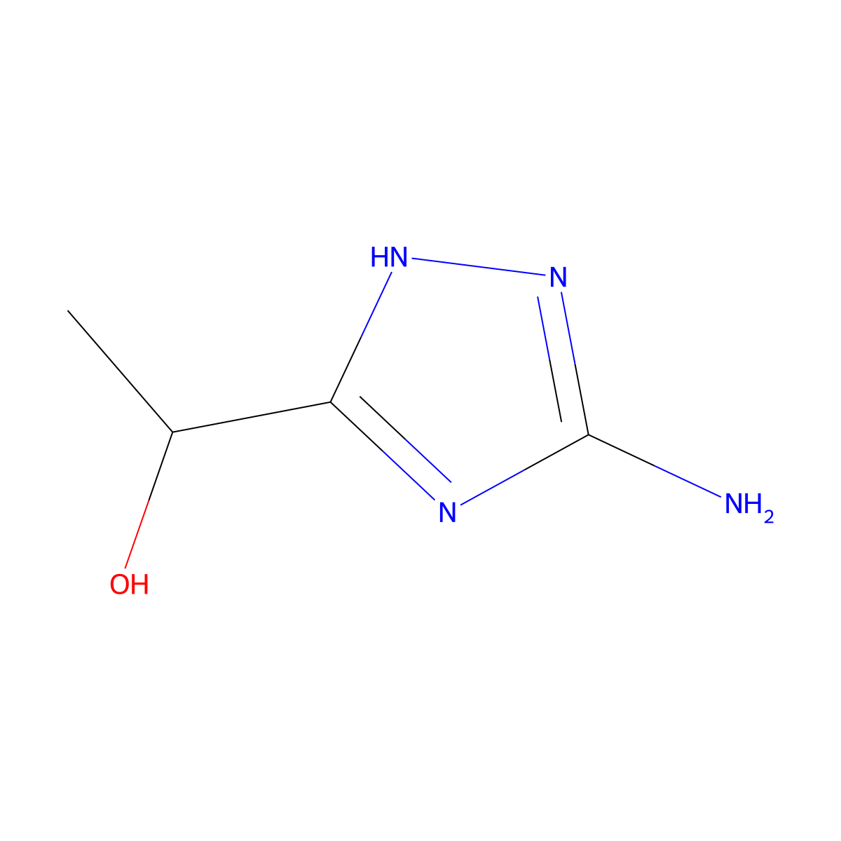 1-(5-amino-4H-1,2,4-triazol-3-yl)ethanol molecular structure, CAS 1247367-15-2