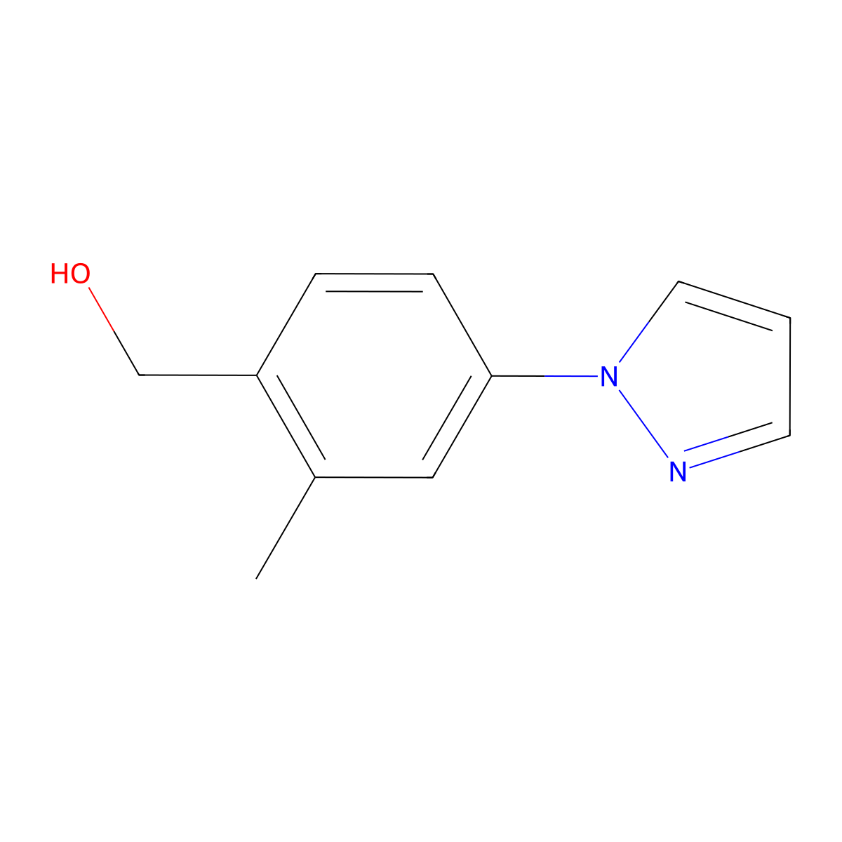 [2-methyl-4-(1H-pyrazol-1-yl)phenyl]methanol molecular structure, CAS 1247367-86-7