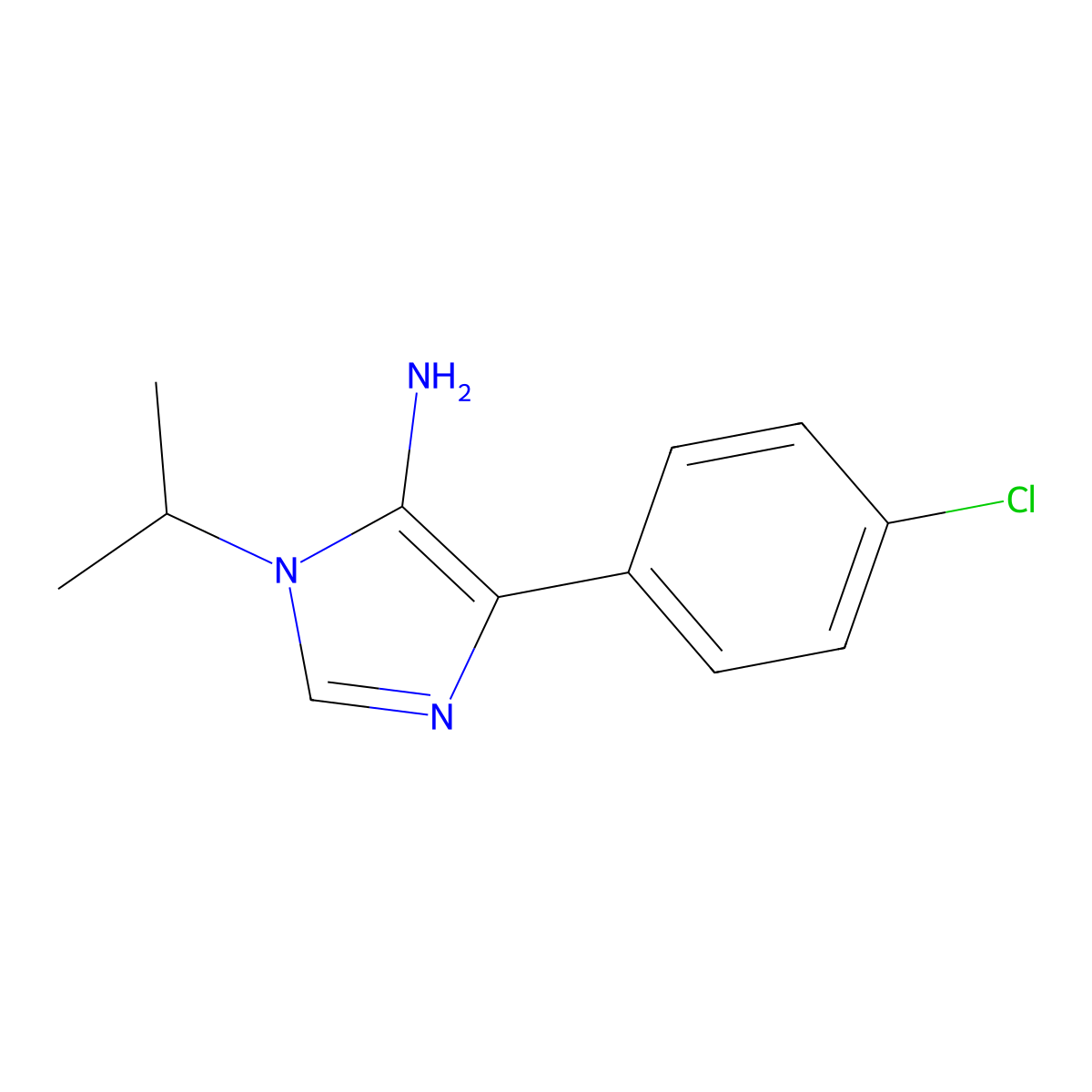 4-(4-chlorophenyl)-1-(propan-2-yl)-1H-imidazol-5-amine molecular structure, CAS 1247370-72-4