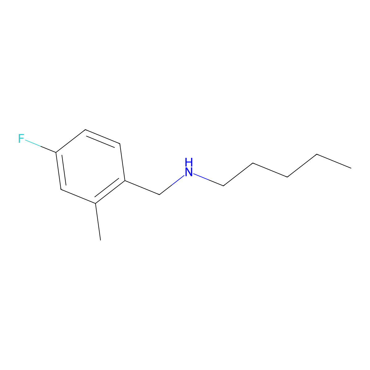 [(4-Fluoro-2-methylphenyl)methyl](pentyl)amine molecular structure, CAS 1247370-90-6