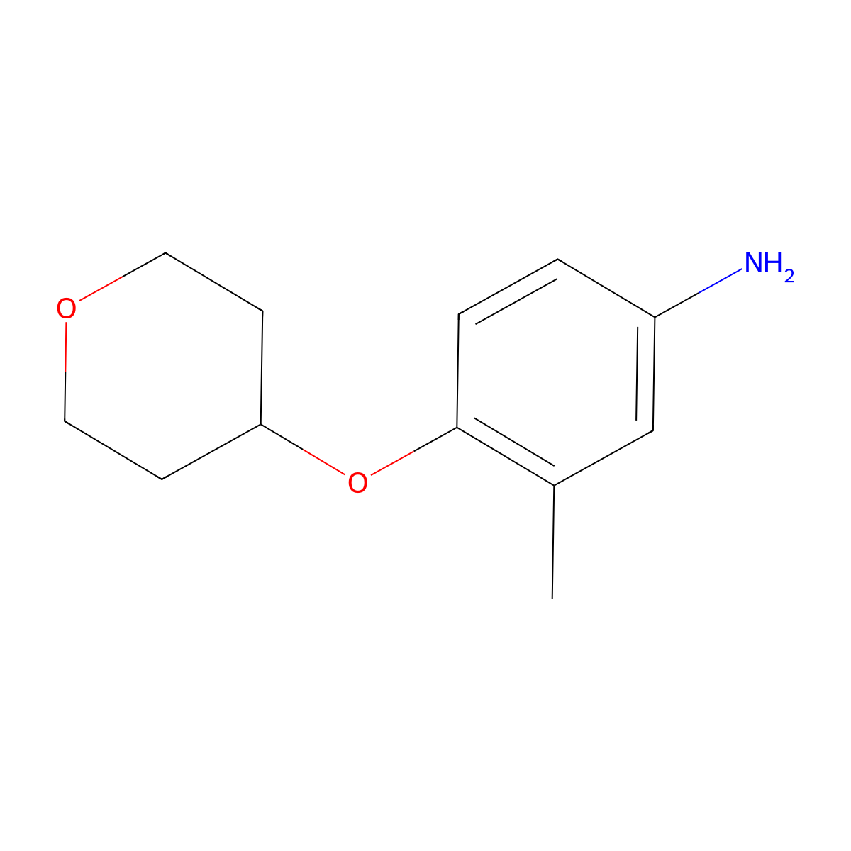 3-Methyl-4-(oxan-4-yloxy)aniline molecular structure, CAS 1247371-46-5