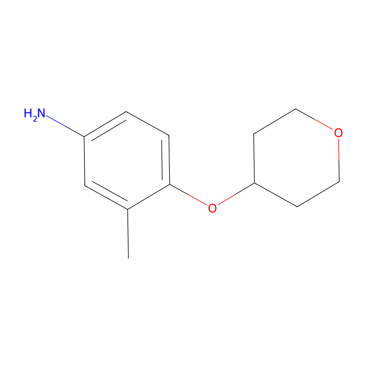 3-Methyl-4-(oxan-4-yloxy)aniline molecular structure, CAS 1247371-46-5
