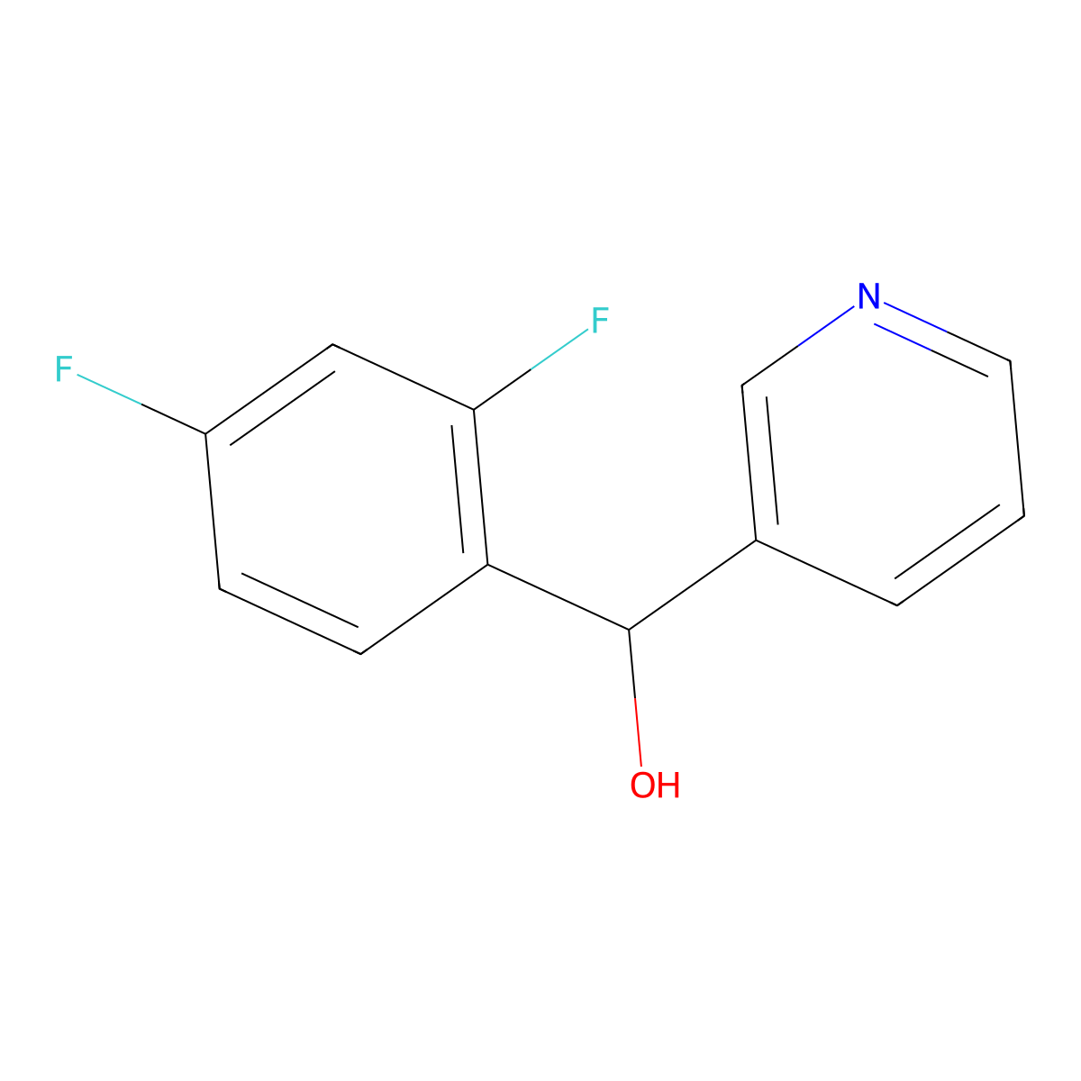 alpha-(2,4-Difluorophenyl)-3-pyridinemethanol molecular structure, CAS 1247372-19-5