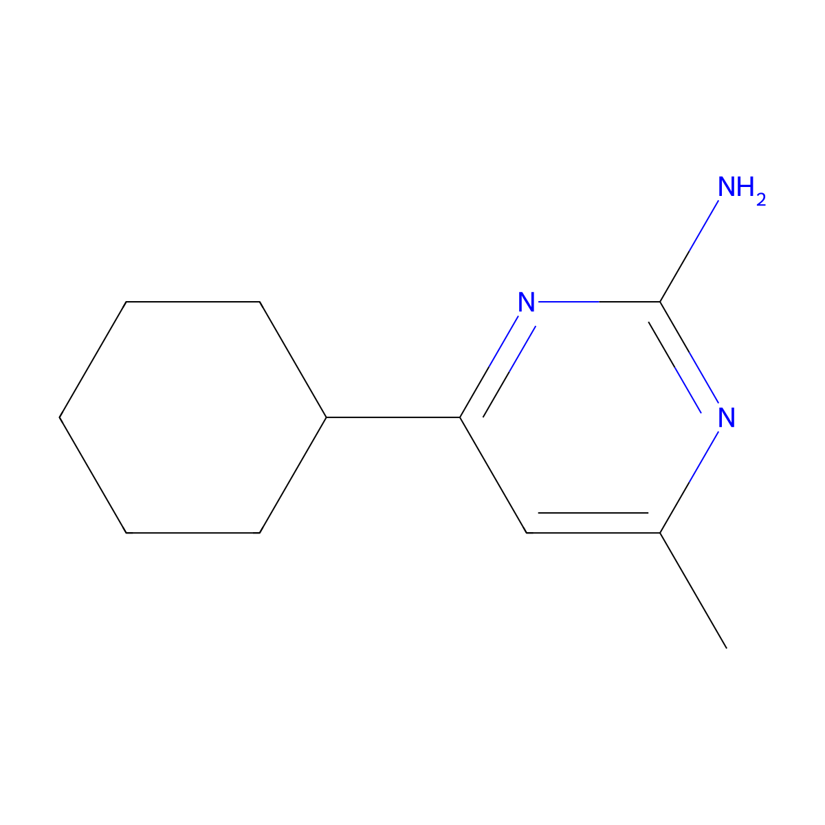 2-Amino-4-cyclohexyl-6-methylpyrimidine molecular structure, CAS 1247372-96-8