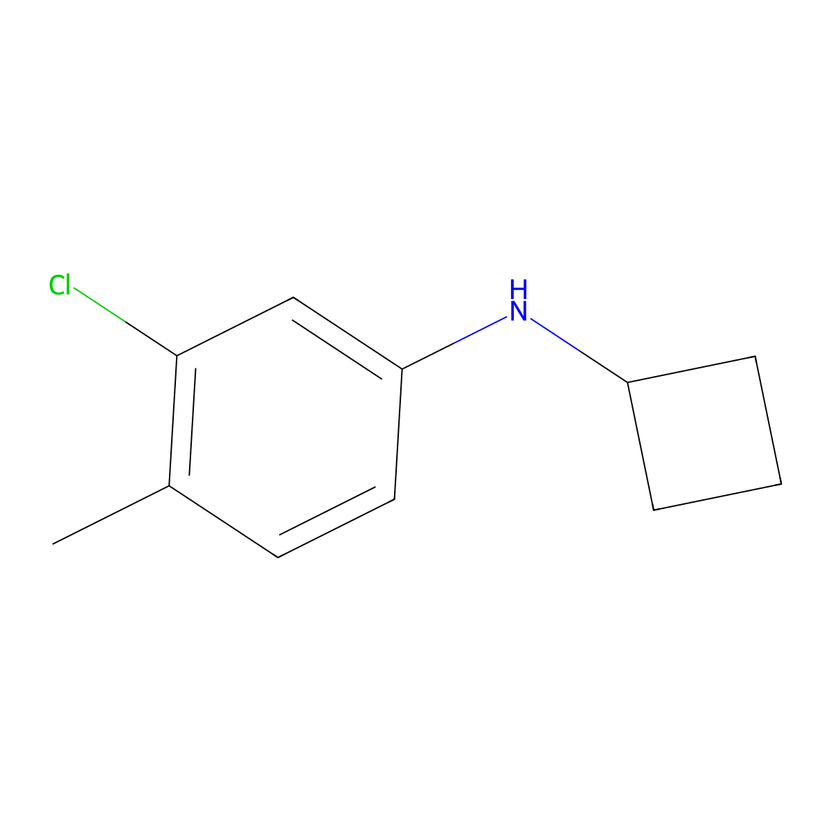 3-chloro-N-cyclobutyl-4-methylaniline molecular structure, CAS 1247373-45-0
