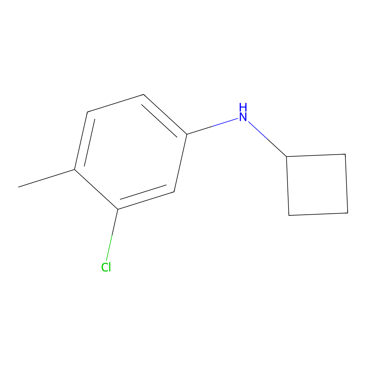 3-chloro-N-cyclobutyl-4-methylaniline molecular structure, CAS 1247373-45-0