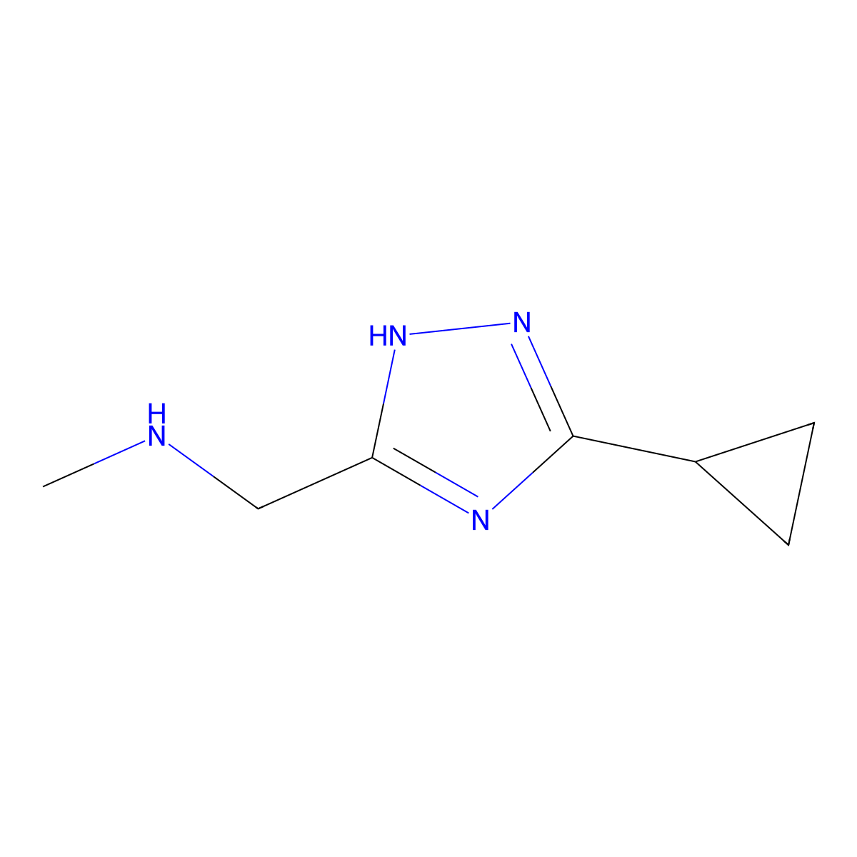 [(3-cyclopropyl-1H-1,2,4-triazol-5-yl)methyl](methyl)amine molecular structure, CAS 1247373-75-6