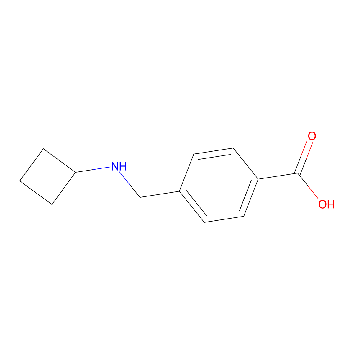 4-[(Cyclobutylamino)methyl]benzoic acid molecular structure, CAS 1247374-13-5