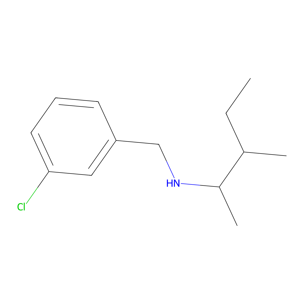 [(3-Chlorophenyl)methyl](3-methylpentan-2-yl)amine molecular structure, CAS 1247375-84-3