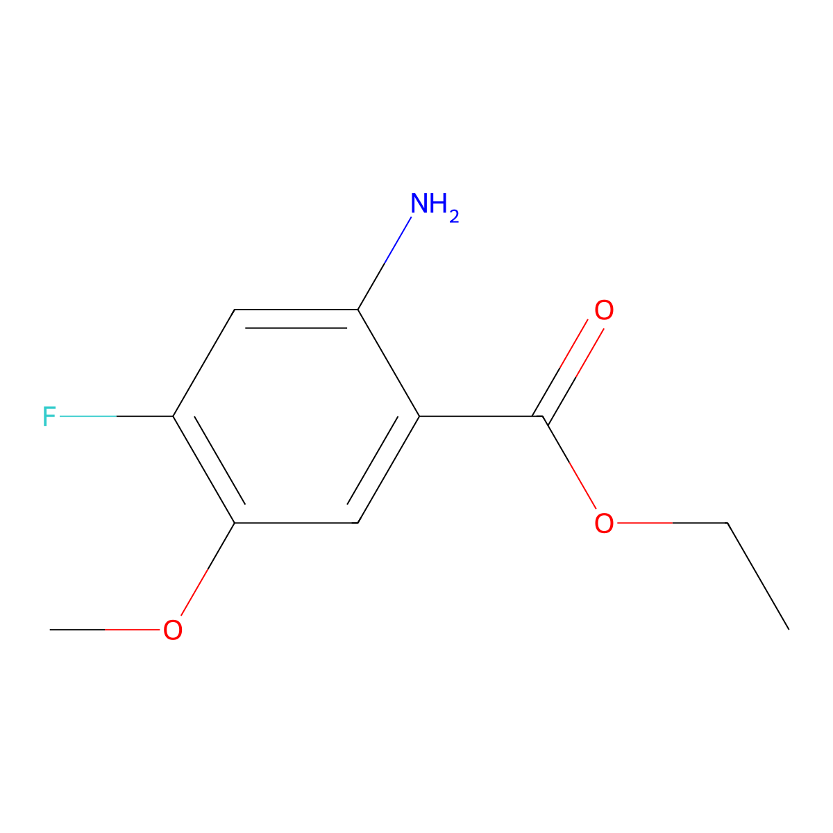 Ethyl 2-amino-4-fluoro-5-methoxybenzoate molecular structure, CAS 1247376-44-8