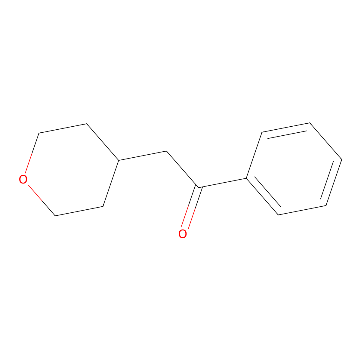 2-(Oxan-4-yl)-1-phenylethan-1-one molecular structure, CAS 1247377-66-7