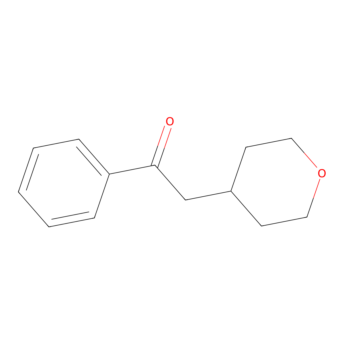 2-(Oxan-4-yl)-1-phenylethan-1-one molecular structure, CAS 1247377-66-7