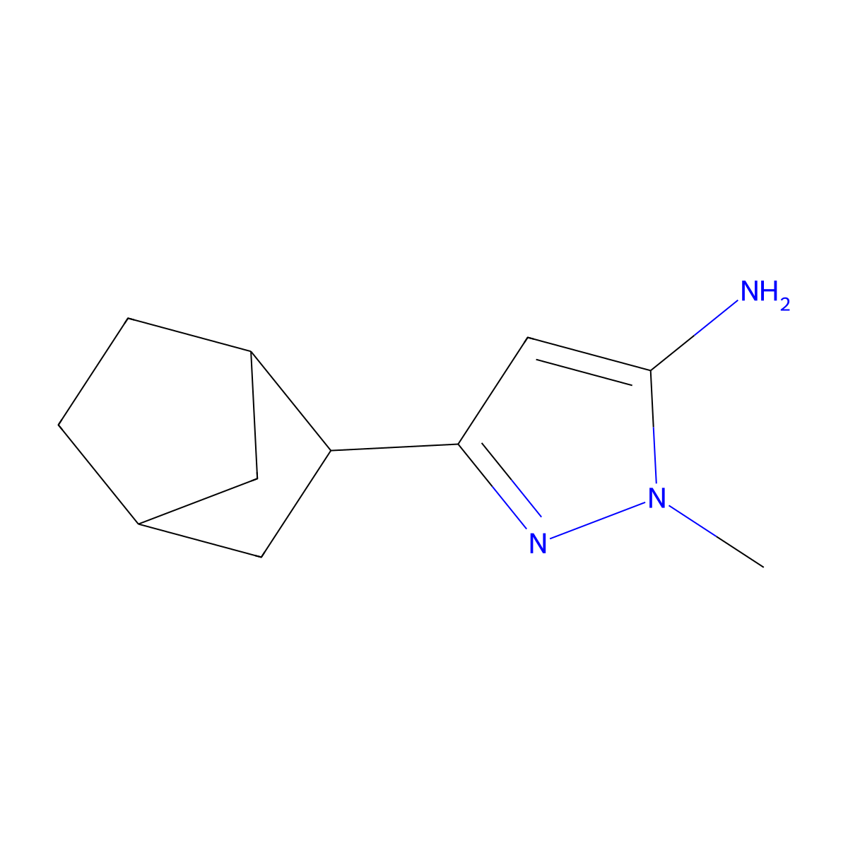 3-{bicyclo[2.2.1]heptan-2-yl}-1-methyl-1H-pyrazol-5-amine molecular structure, CAS 1247378-12-6