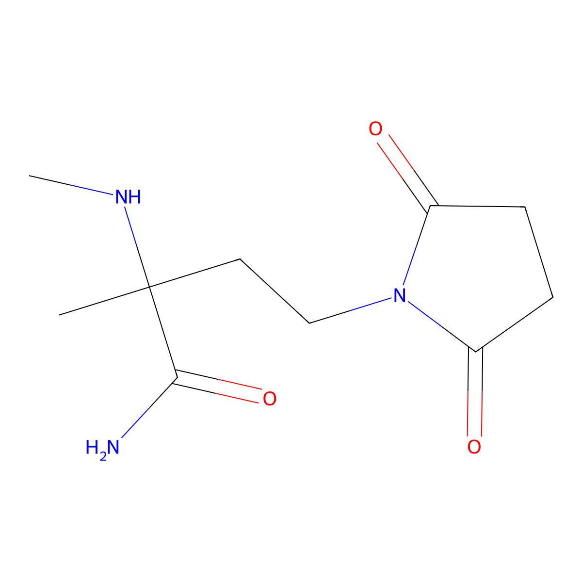 4-(2,5-Dioxopyrrolidin-1-yl)-2-methyl-2-(methylamino)butanamide molecular structure, CAS 1247379-51-6