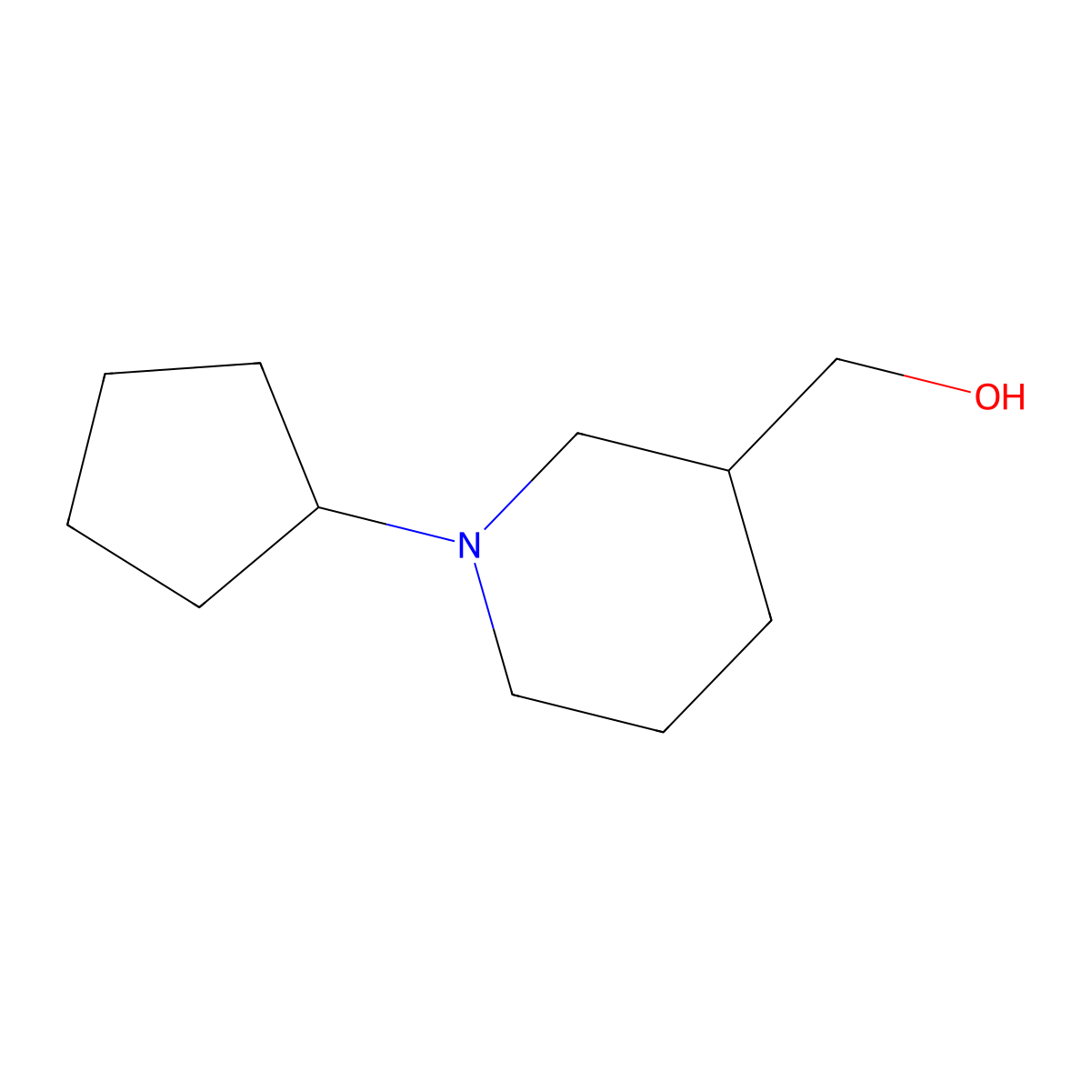 (1-Cyclopentylpiperidin-3-yl)methanol molecular structure, CAS 1247379-55-0