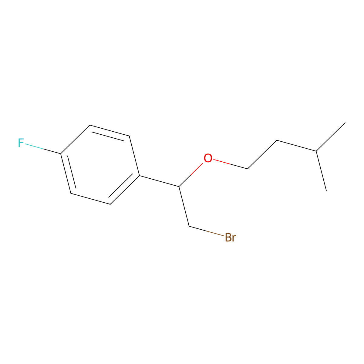 1-(2-Bromo-1-(isopentyloxy)ethyl)-4-fluorobenzene molecular structure, CAS 1247379-62-9