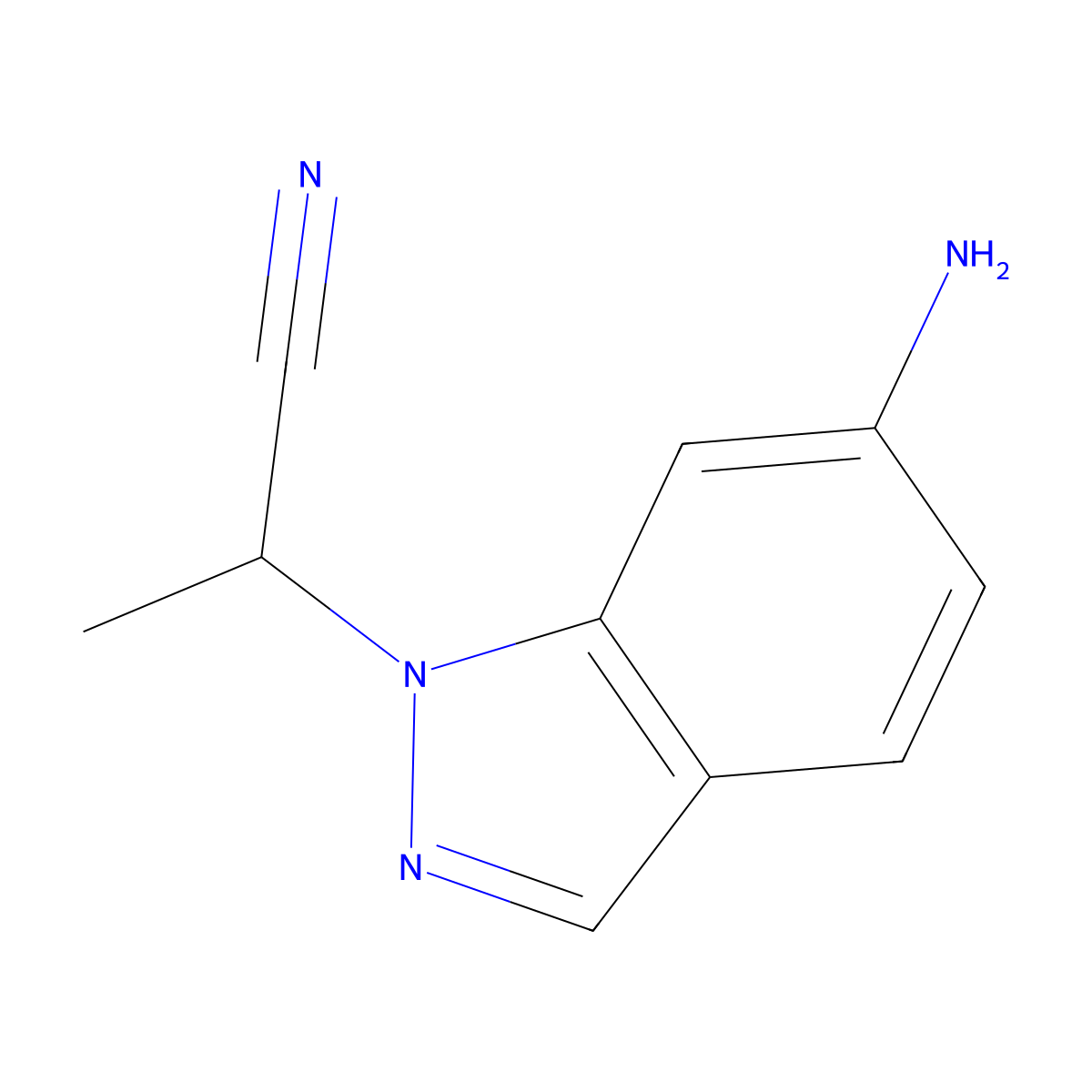 2-(6-Amino-1h-indazol-1-yl)propanenitrile molecular structure, CAS 1247383-76-1