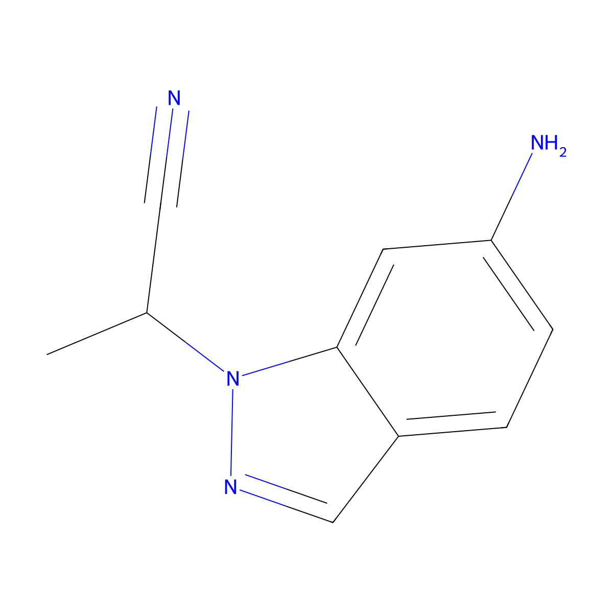 2-(6-Amino-1h-indazol-1-yl)propanenitrile molecular structure, CAS 1247383-76-1