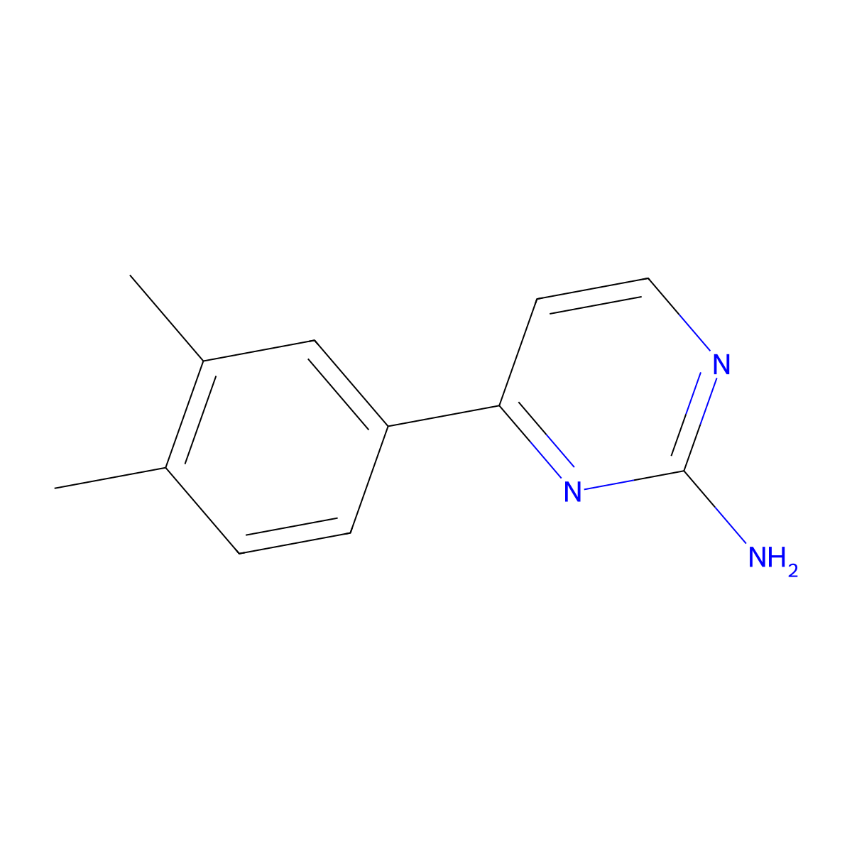4-(3,4-Dimethylphenyl)pyrimidin-2-amine molecular structure, CAS 1247384-22-0