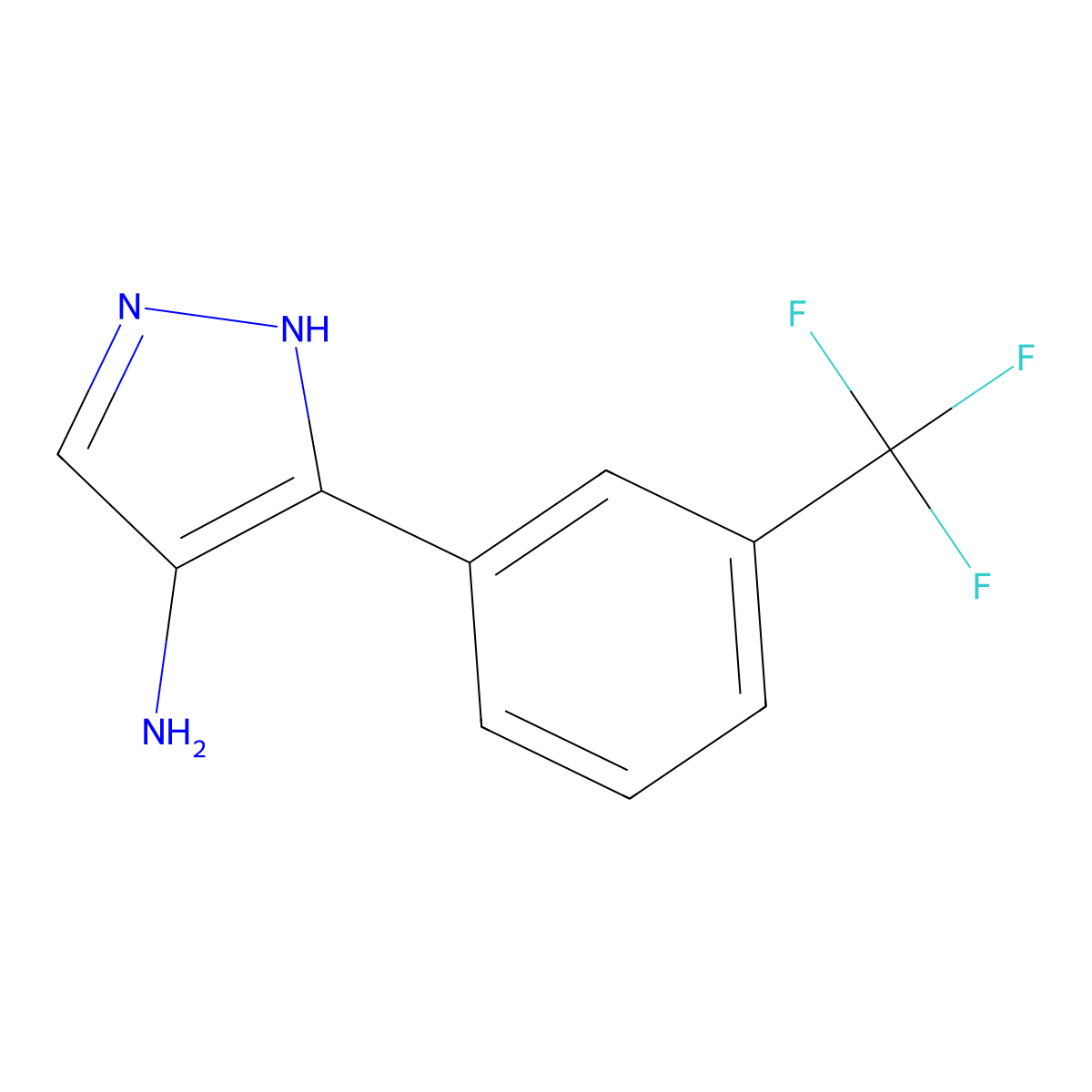 5-[3-(trifluoromethyl)phenyl]-1H-pyrazol-4-amine molecular structure, CAS 1247384-87-7