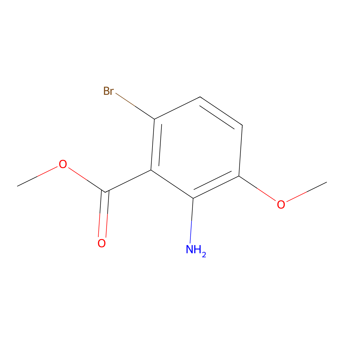 Methyl 2-amino-6-bromo-3-methoxybenzoate molecular structure, CAS 1247385-32-5