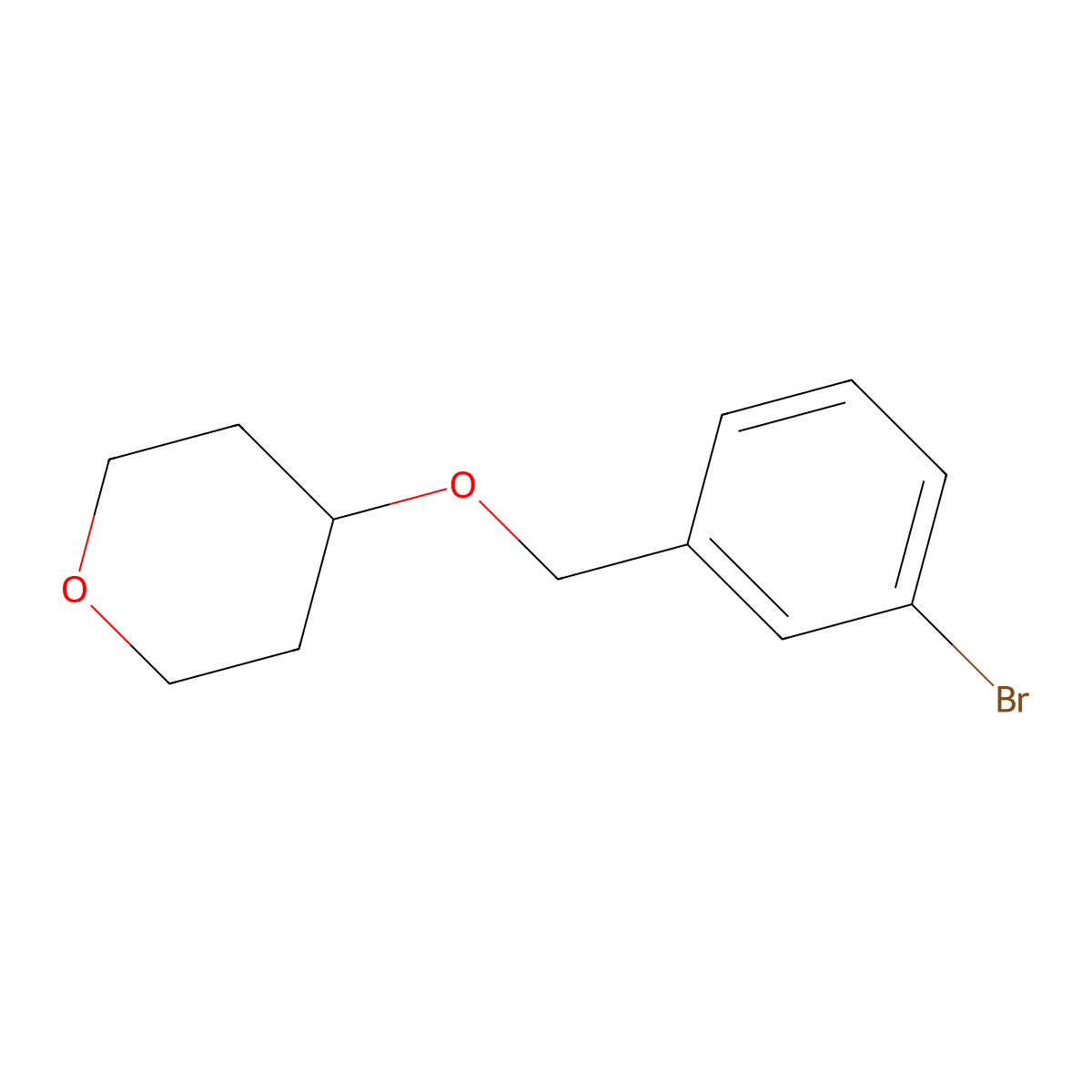 4-[(3-Bromophenyl)methoxy]oxane molecular structure, CAS 1247385-45-0