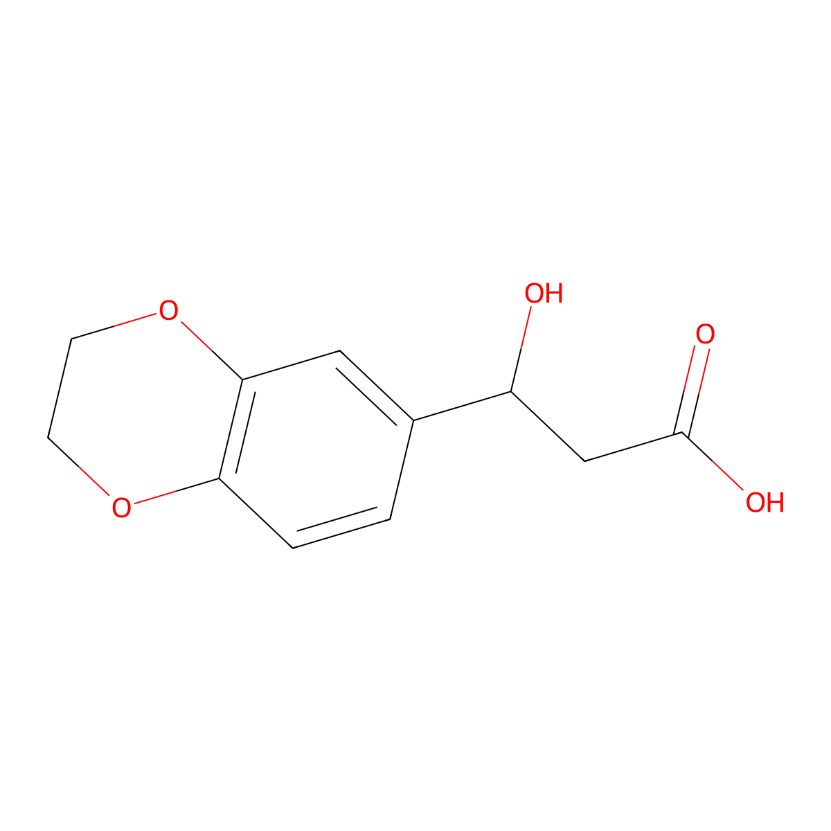 3-(2,3-Dihydrobenzo[b][1,4]dioxin-6-yl)-3-hydroxypropanoic acid molecular structure, CAS 1247388-64-2