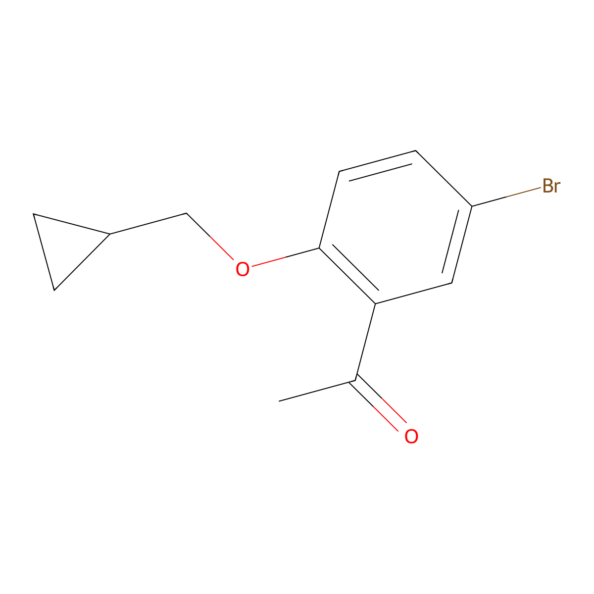 1-[5-Bromo-2-(cyclopropylmethoxy)phenyl]ethan-1-one molecular structure, CAS 1247390-46-0