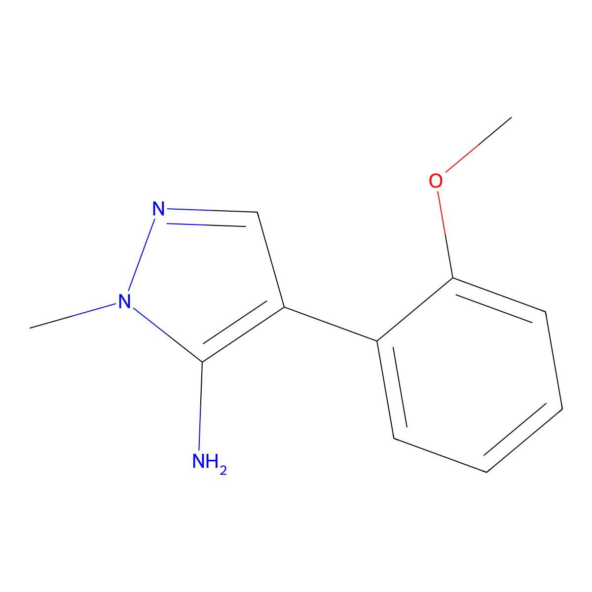 4-(2-Methoxyphenyl)-1-methyl-1H-pyrazol-5-amine molecular structure, CAS 1247390-73-3