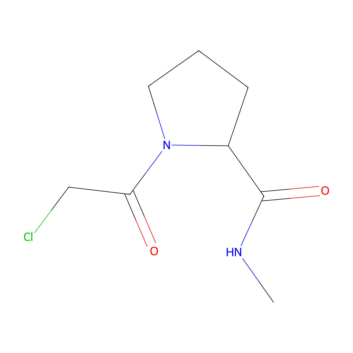 1-(2-chloroacetyl)-N-methylpyrrolidine-2-carboxamide molecular structure, CAS 1247391-14-5