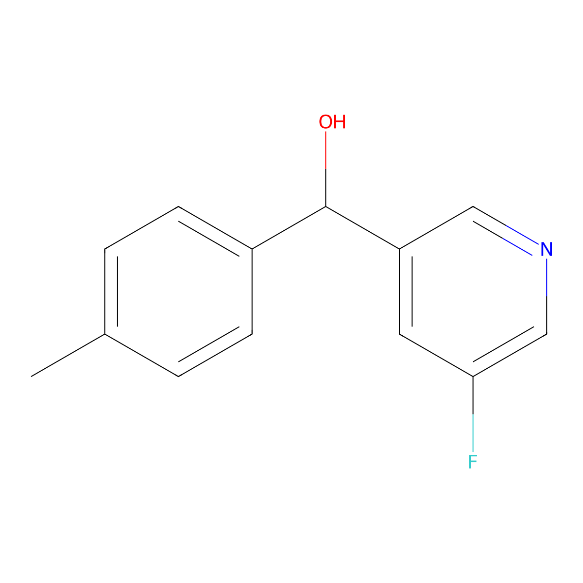 5-Fluoro-alpha-(4-methylphenyl)-3-pyridinemethanol molecular structure, CAS 1247391-75-8