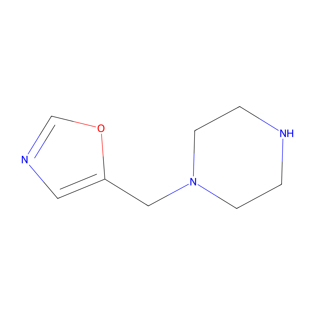 5-(Piperazin-1-ylmethyl)oxazole molecular structure, CAS 1247391-77-0