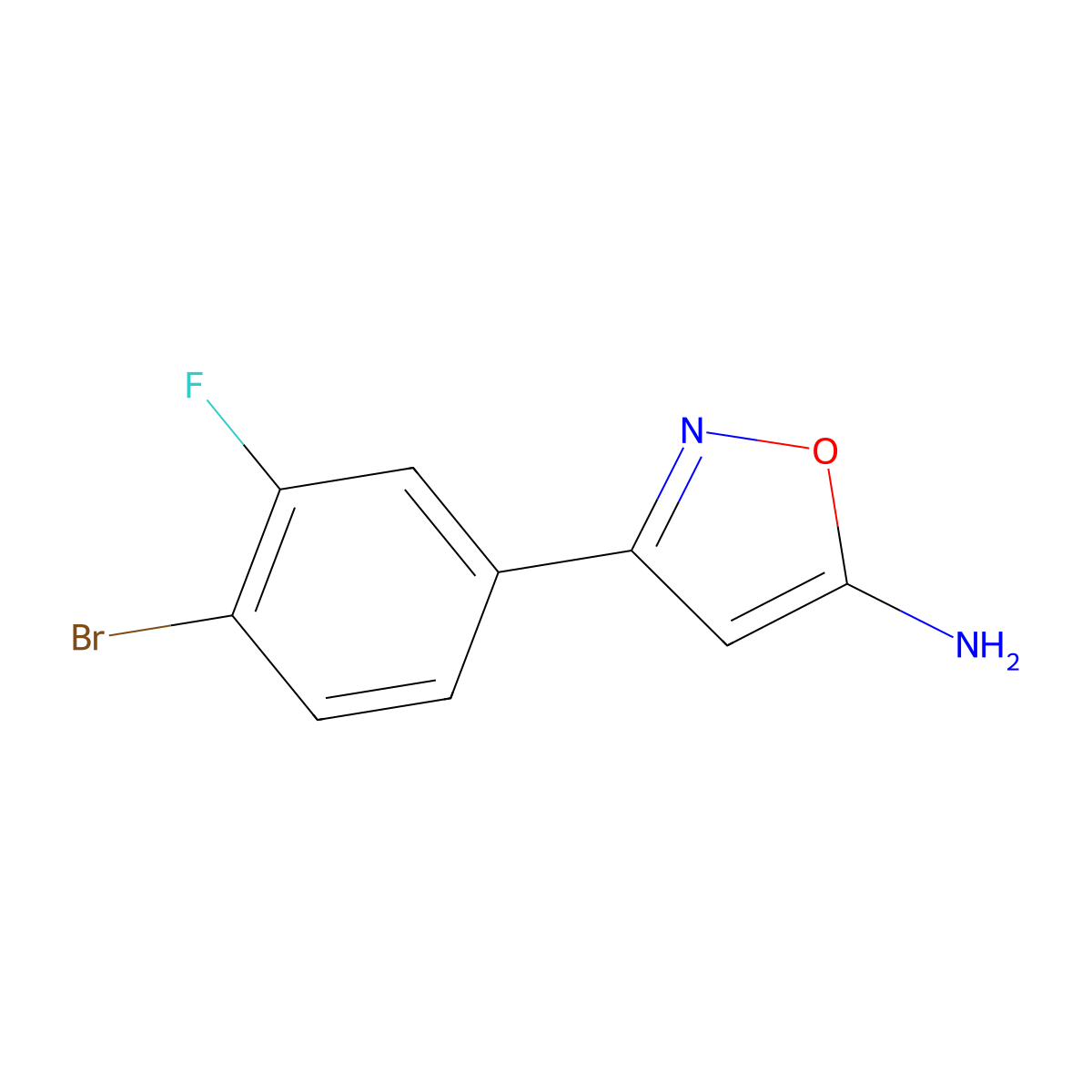 3-(4-Bromo-3-fluorophenyl)-1,2-oxazol-5-amine molecular structure, CAS 1247391-94-1