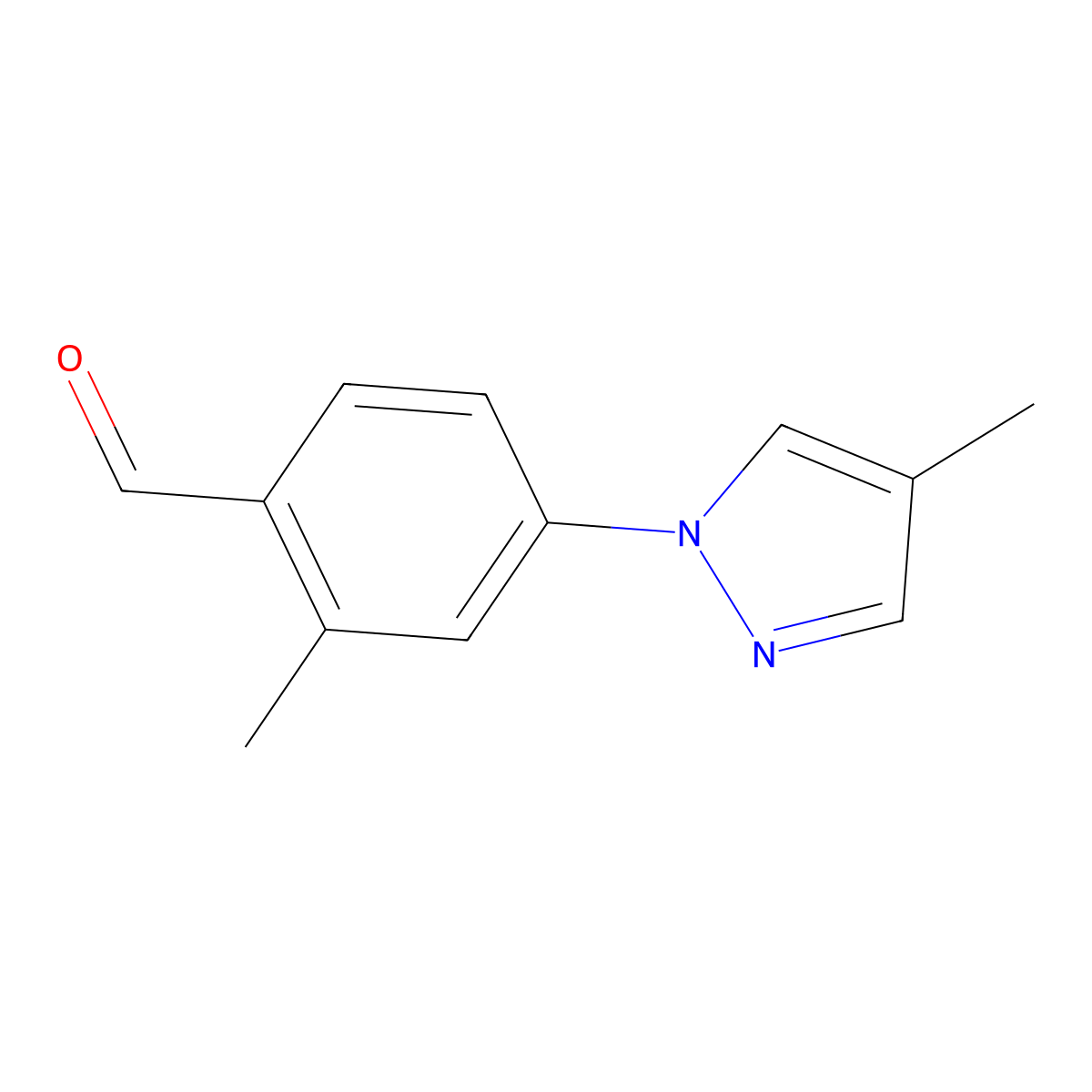 2-Methyl-4-(4-methyl-1H-pyrazol-1-yl)benzaldehyde molecular structure, CAS 1247392-05-7