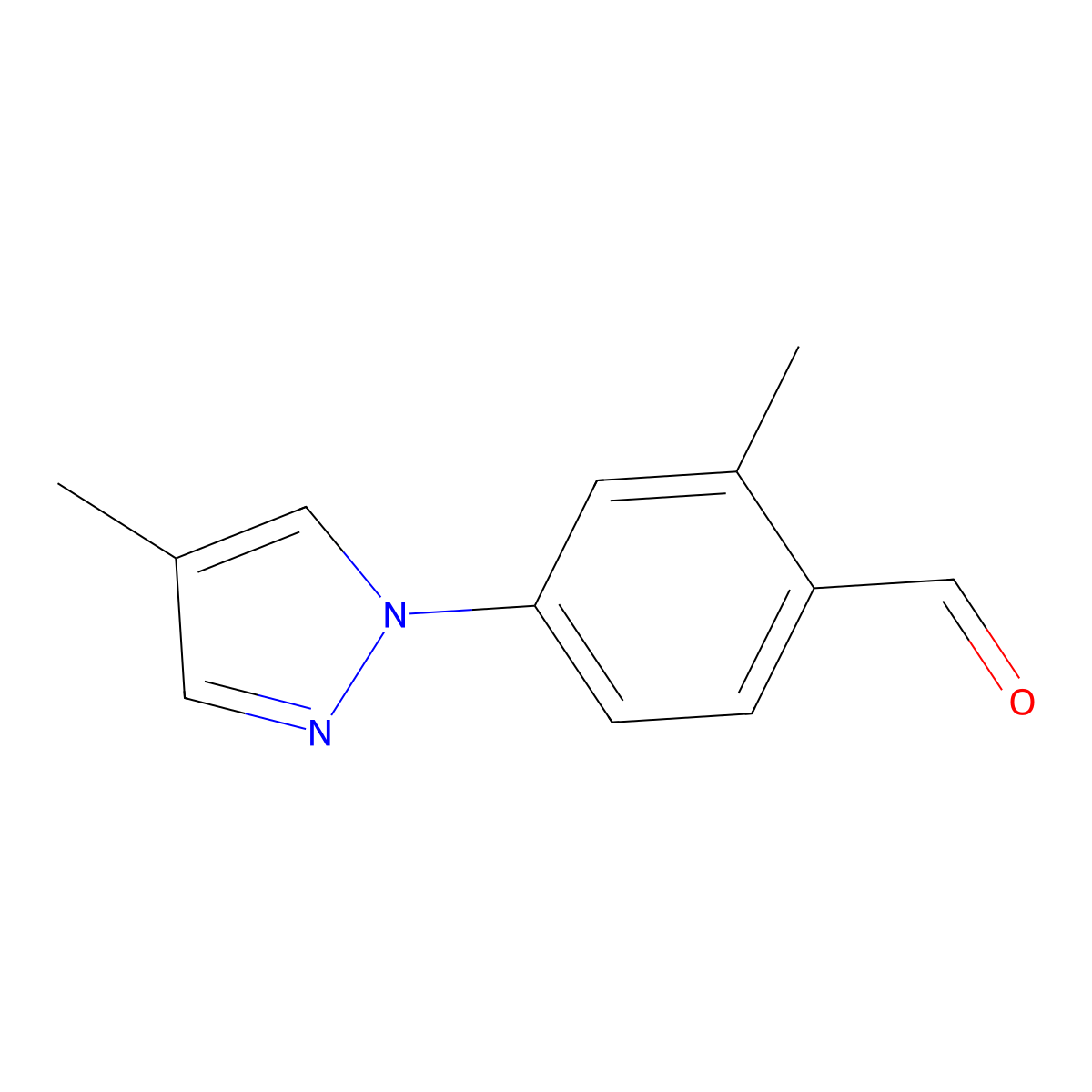 2-Methyl-4-(4-methyl-1H-pyrazol-1-yl)benzaldehyde molecular structure, CAS 1247392-05-7