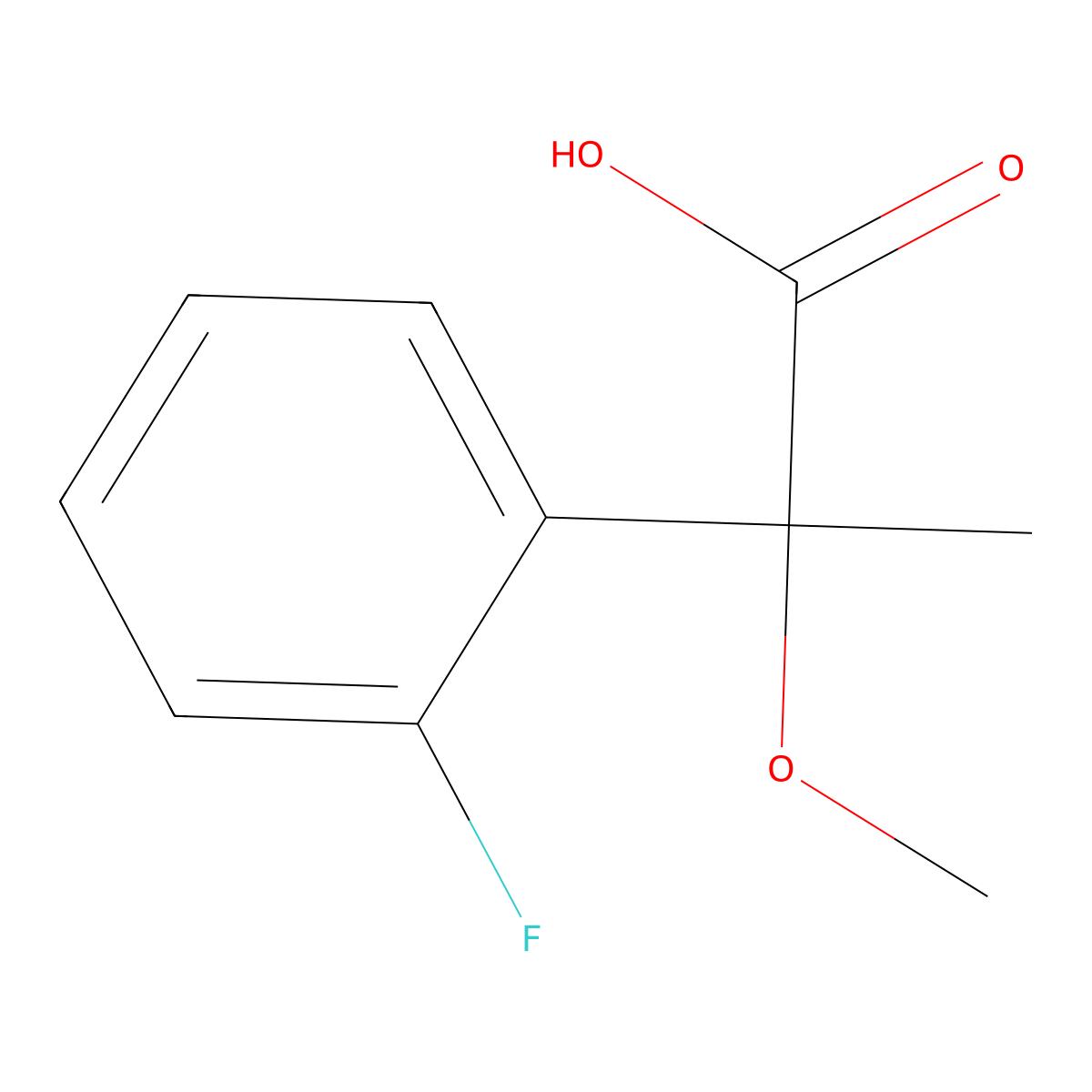2-(2-Fluorophenyl)-2-methoxypropanoic acid molecular structure, CAS 1247392-62-6