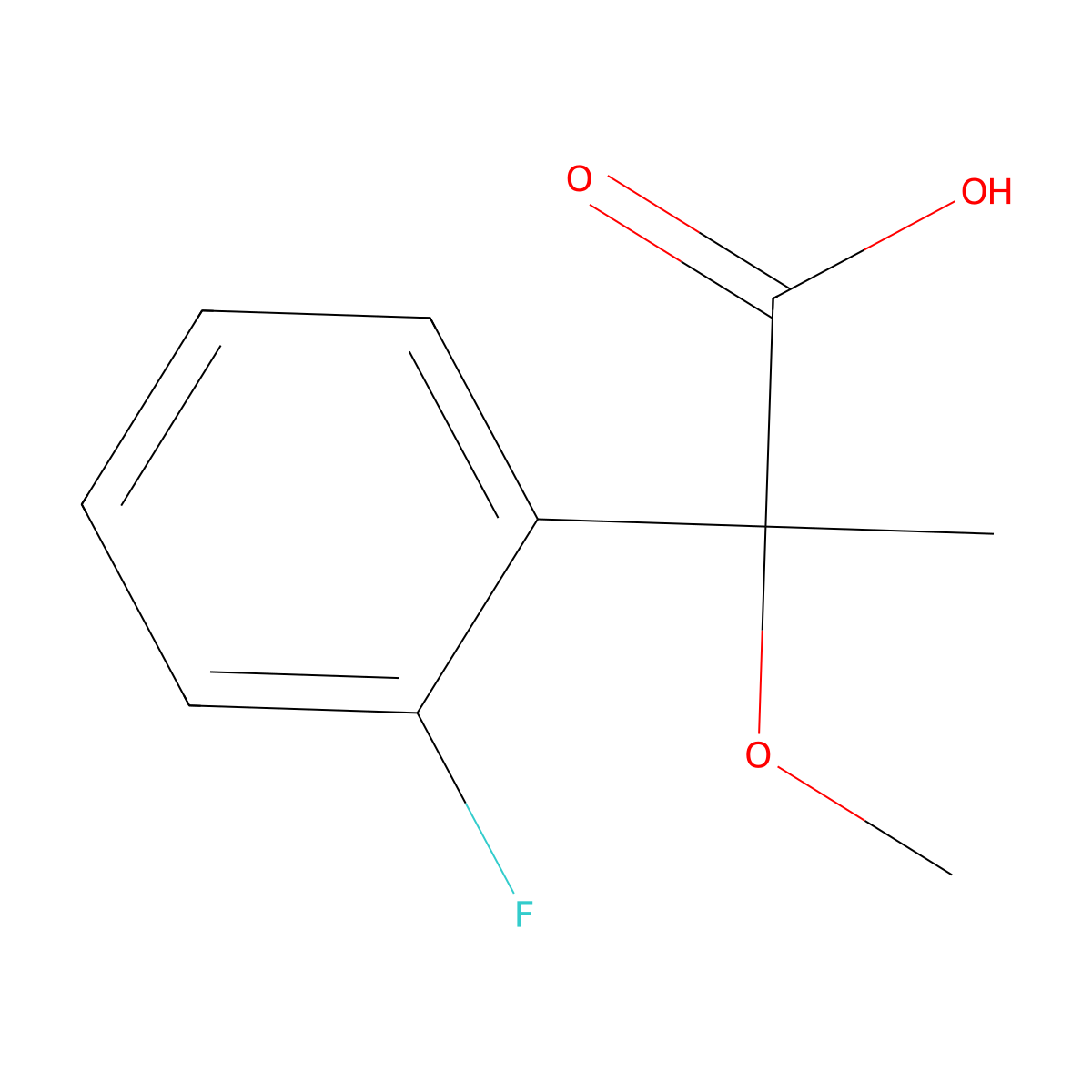2-(2-Fluorophenyl)-2-methoxypropanoic acid molecular structure, CAS 1247392-62-6