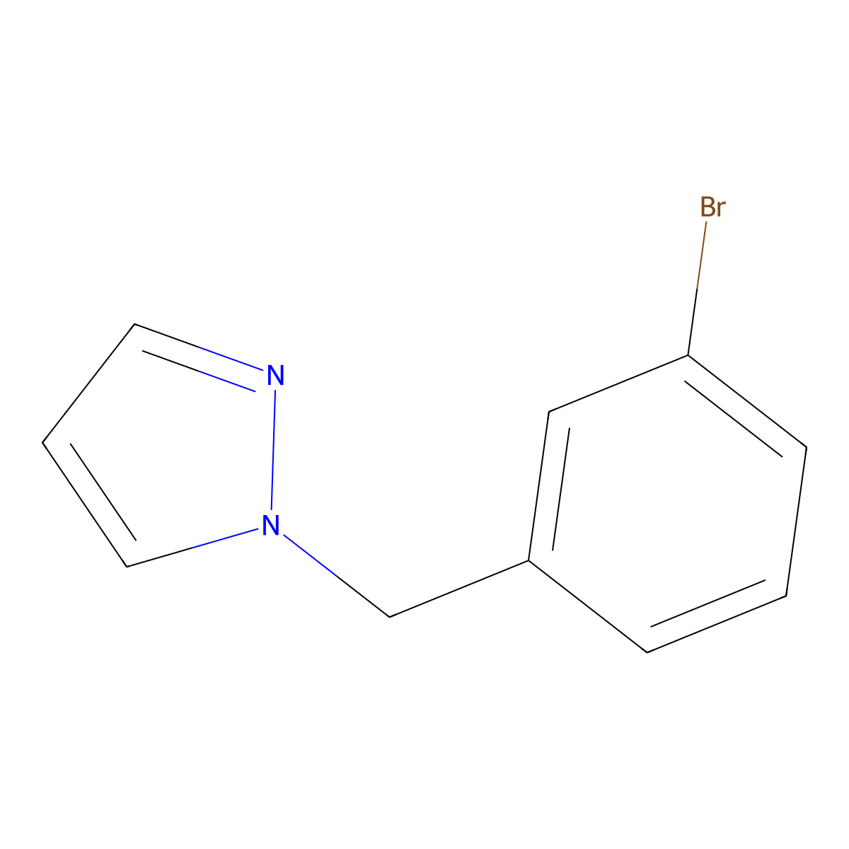 1-[(3-bromophenyl)methyl]-1H-pyrazole molecular structure, CAS 1247393-02-7