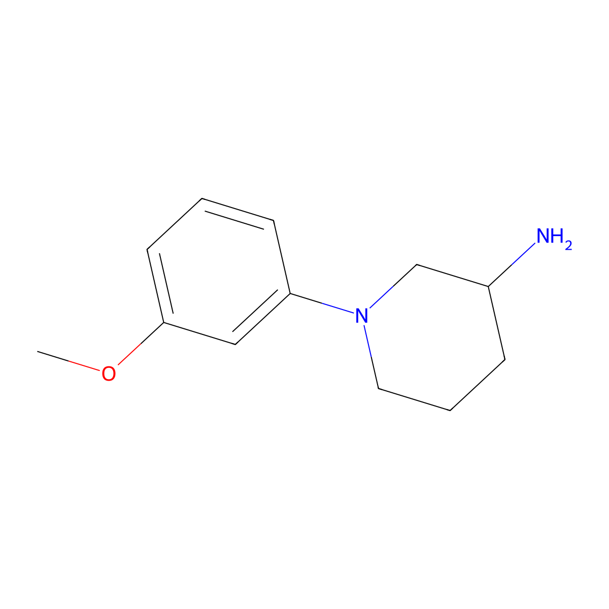 1-(3-Methoxyphenyl)piperidin-3-amine molecular structure, CAS 1247394-60-0