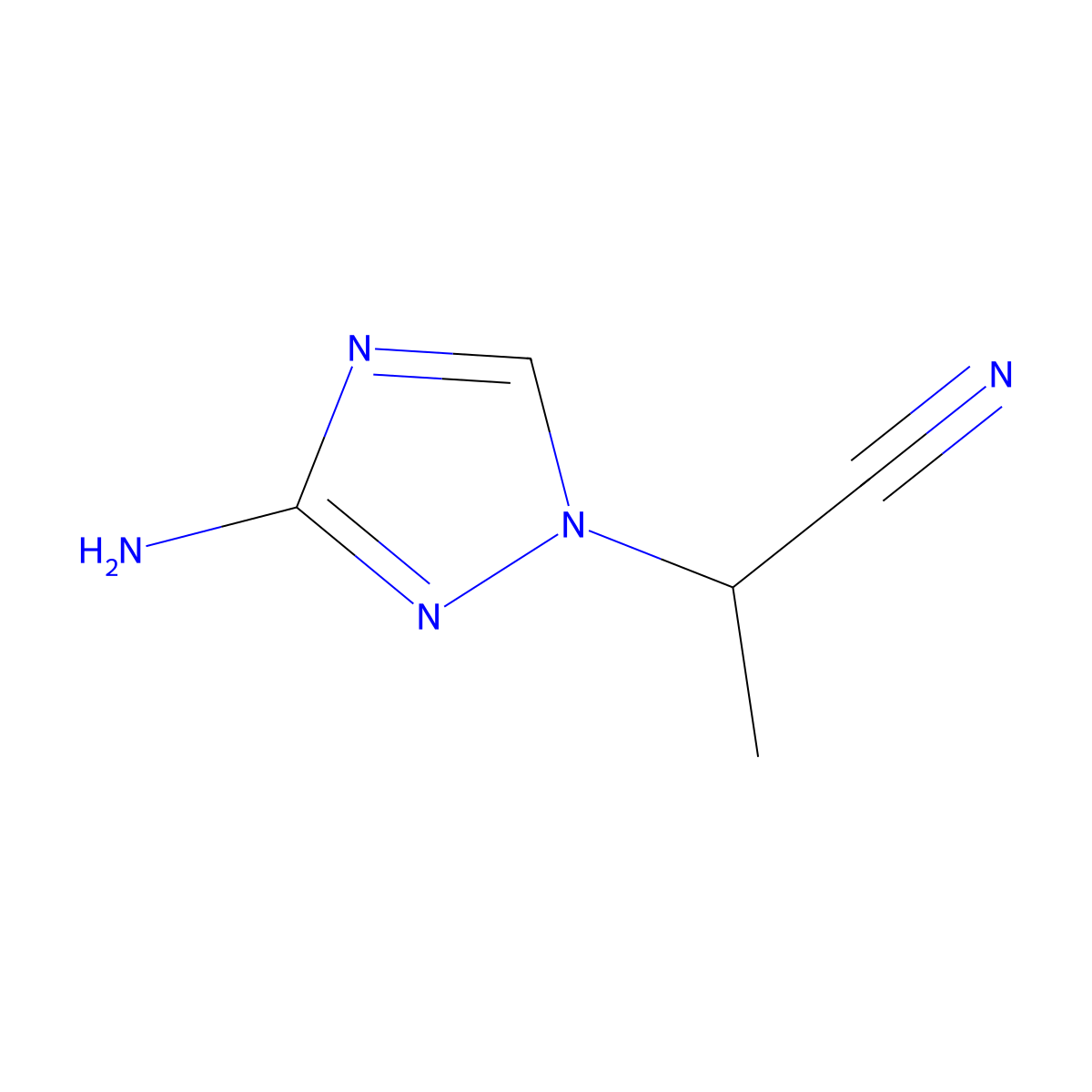 2-(3-amino-1H-1,2,4-triazol-1-yl)propanenitrile molecular structure, CAS 1247395-18-1