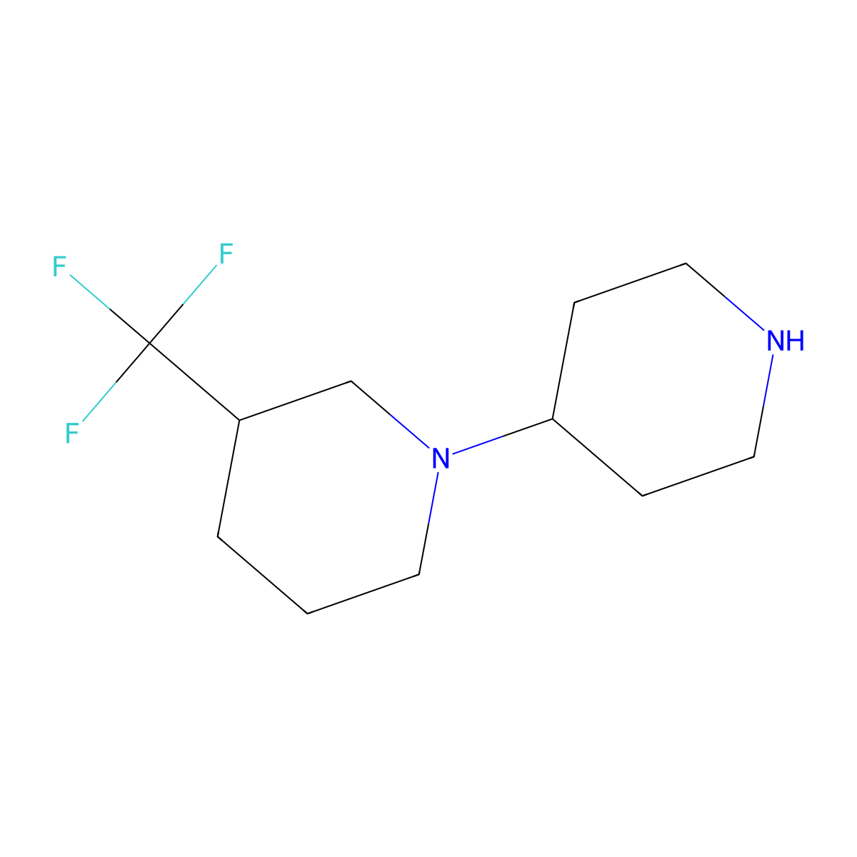 1-(Piperidin-4-yl)-3-(trifluoromethyl)piperidine molecular structure, CAS 1247396-18-4