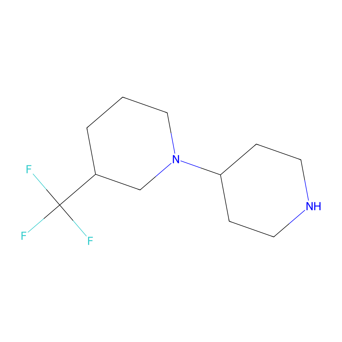 1-(Piperidin-4-yl)-3-(trifluoromethyl)piperidine molecular structure, CAS 1247396-18-4