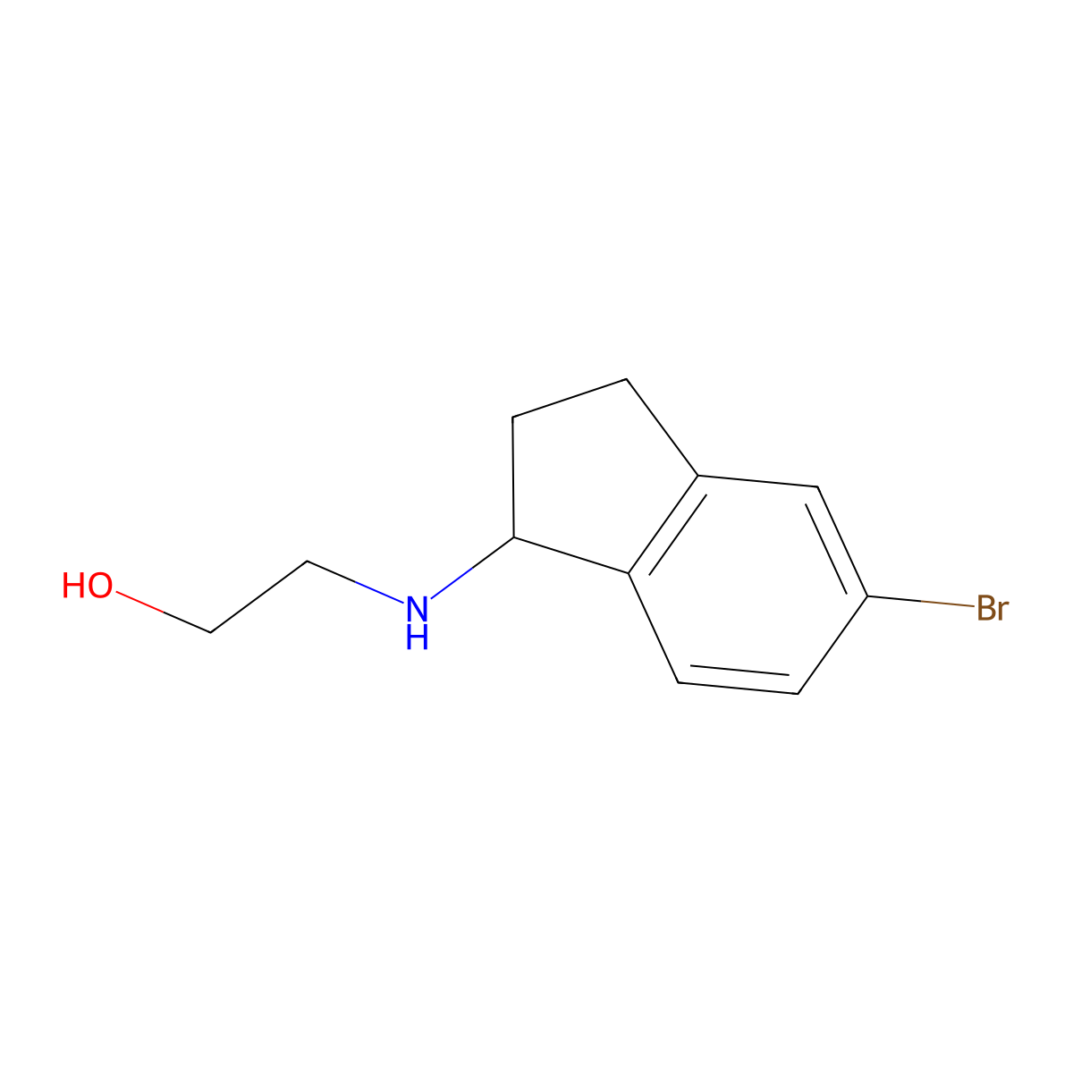 2-[(5-bromo-2,3-dihydro-1H-inden-1-yl)amino]ethan-1-ol molecular structure, CAS 1247396-97-9