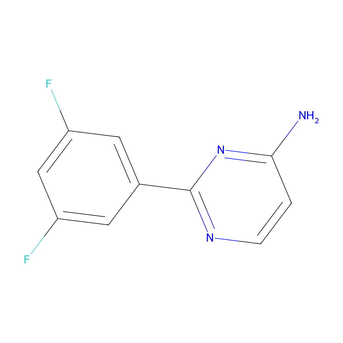 2-(3,5-Difluorophenyl)pyrimidin-4-amine molecular structure, CAS 1247397-50-7