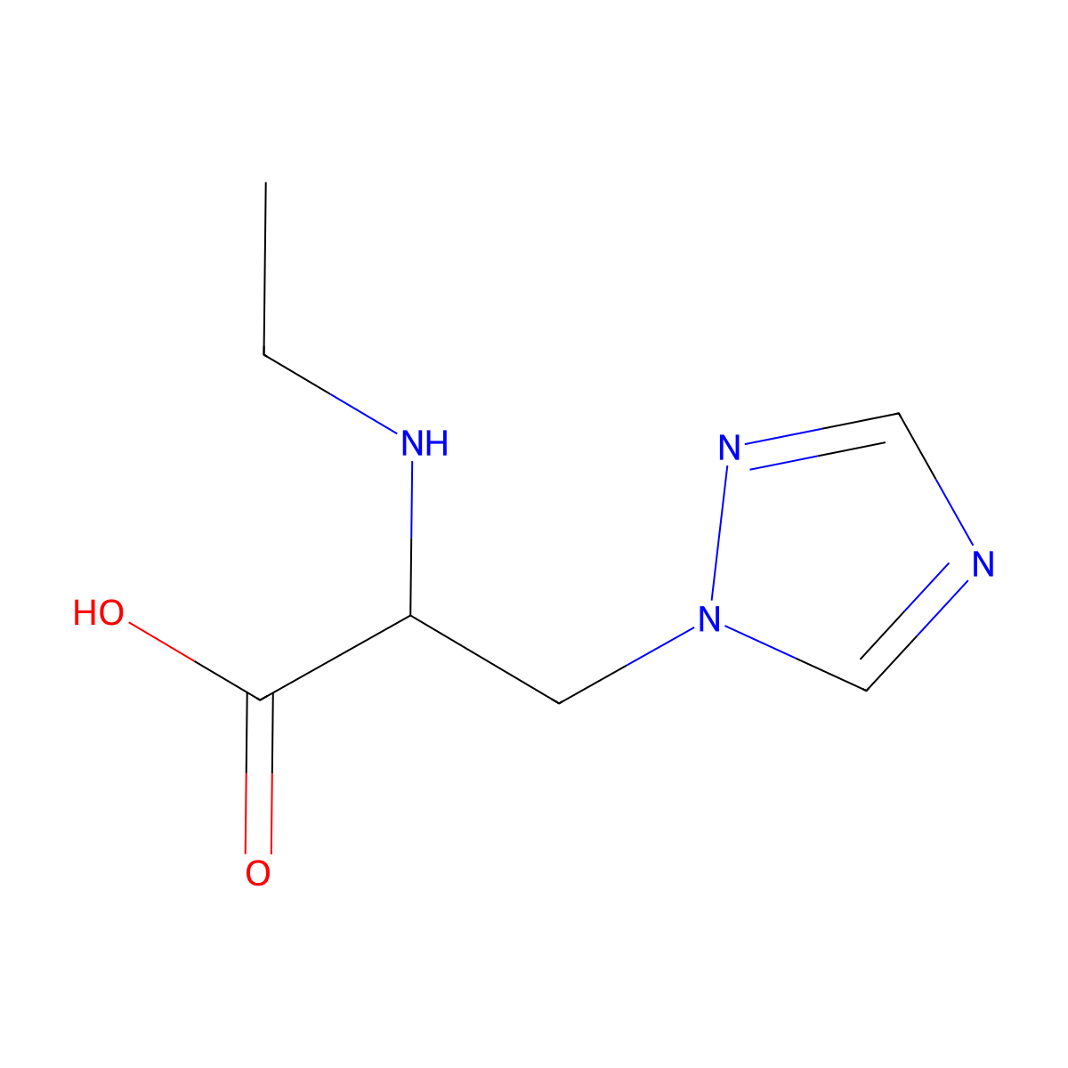 2-(Ethylamino)-3-(1h-1,2,4-triazol-1-yl)propanoic acid molecular structure, CAS 1247398-42-0