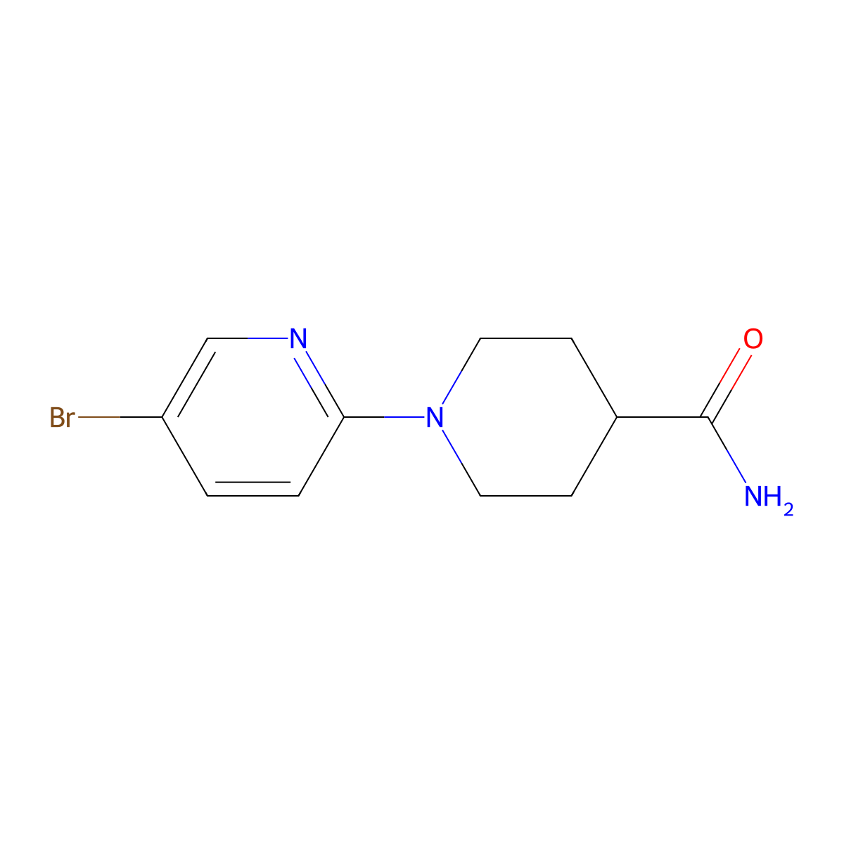 1-(5-Bromopyridin-2-yl)piperidine-4-carboxamide molecular structure, CAS 1247398-83-9