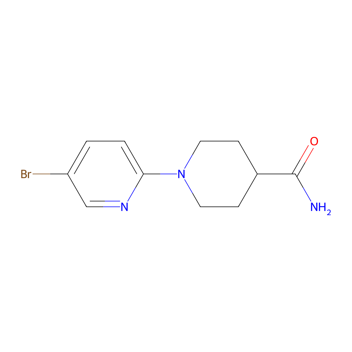 1-(5-Bromopyridin-2-yl)piperidine-4-carboxamide molecular structure, CAS 1247398-83-9