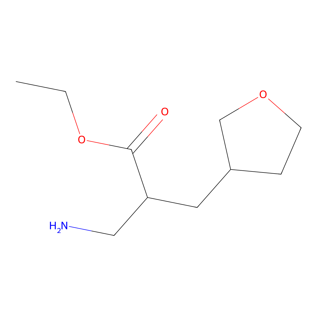 Ethyl 3-amino-2-[(oxolan-3-yl)methyl]propanoate molecular structure, CAS 1247399-52-5